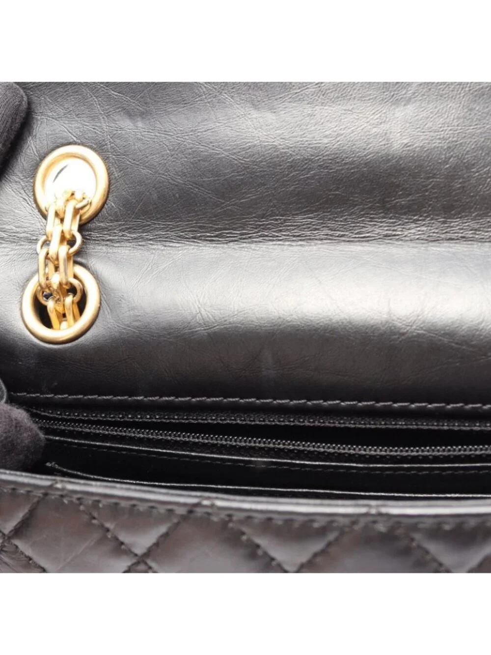 Chanel Shoulder Bag 2.55 Mini Quilted Black Calf Chain